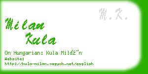 milan kula business card